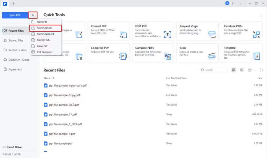 Seleccionar escáner