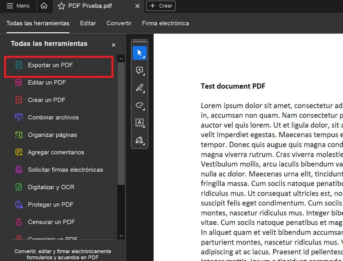 Exportar PDF en Adobe