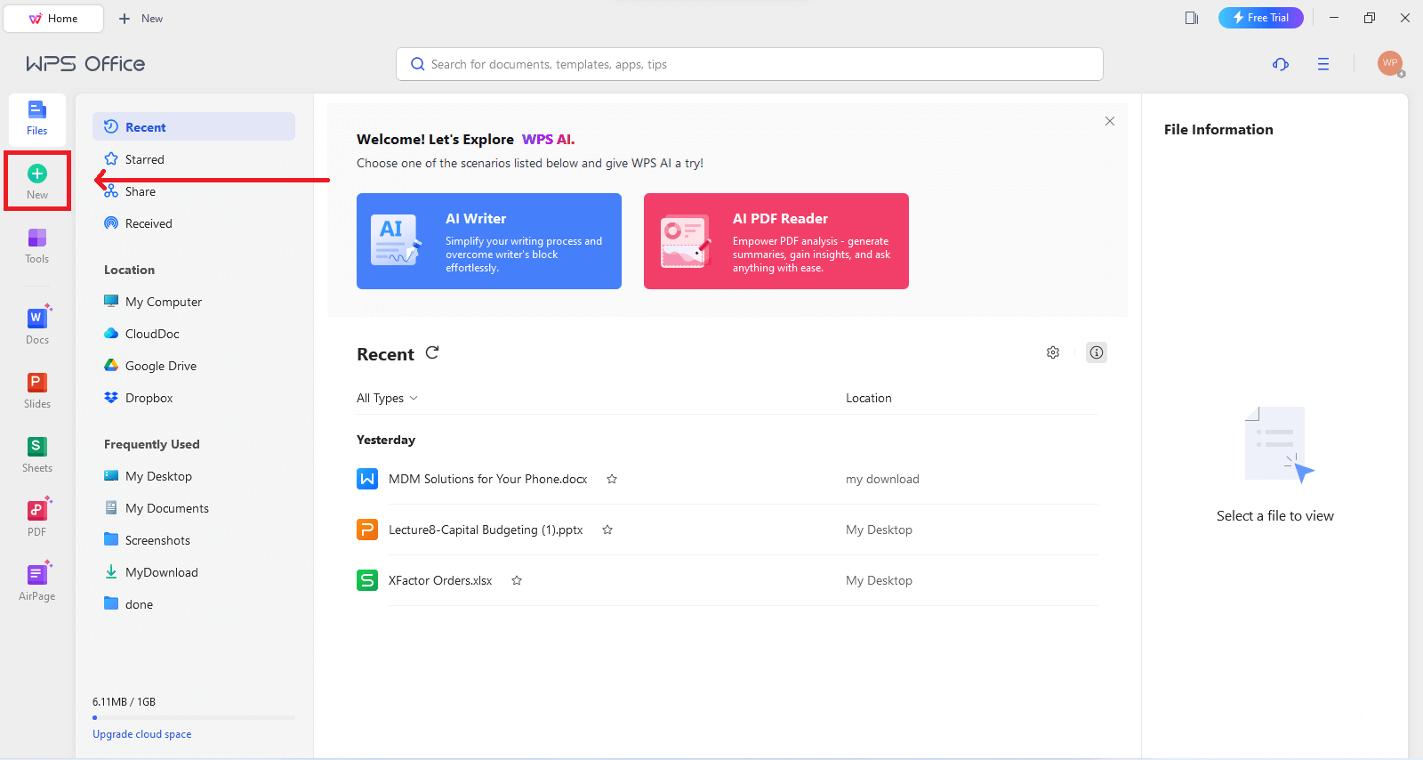 Start working with your documents right away!