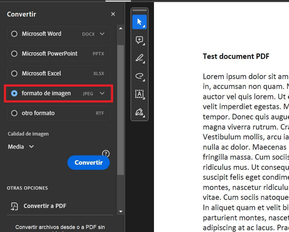 Convertir a JPG con Adobe