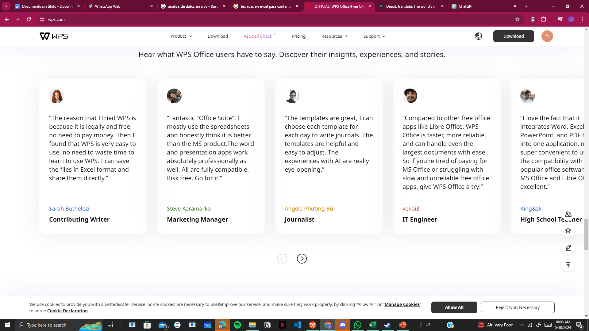 WPS Office ha sido utilizado con éxito en entornos empresariales