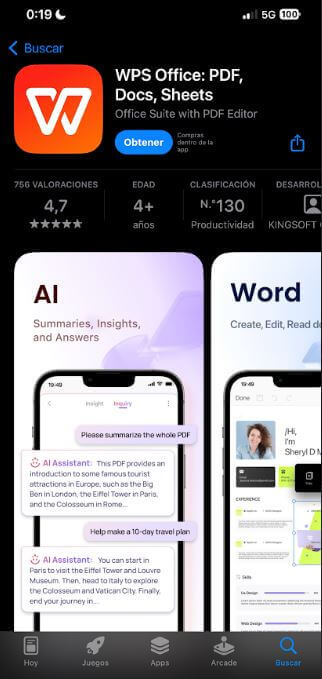 Aplicación de WPS Office