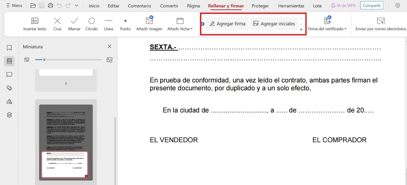 Firmar documento en WPS PDF