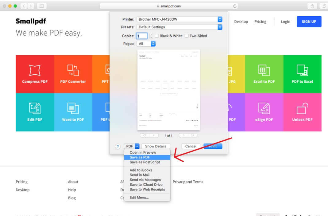 Convertir página Web a PDF en Safari