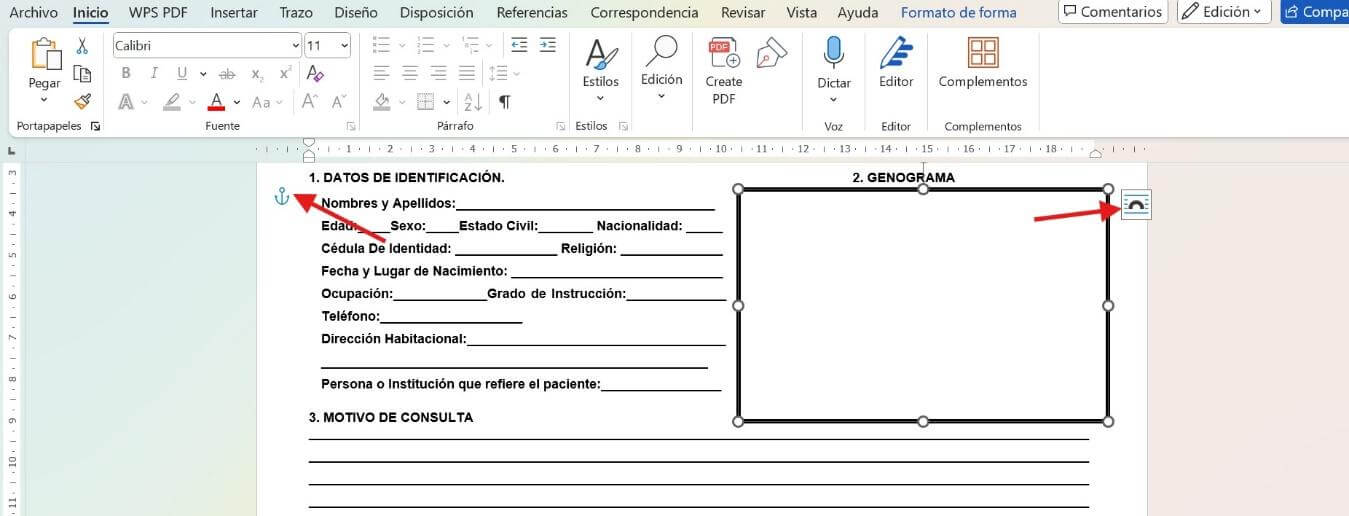 Quitar el ancla de un documento en Microsoft Word