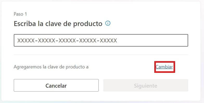 Cambiar la cuenta de correo electrónico de Microsoft