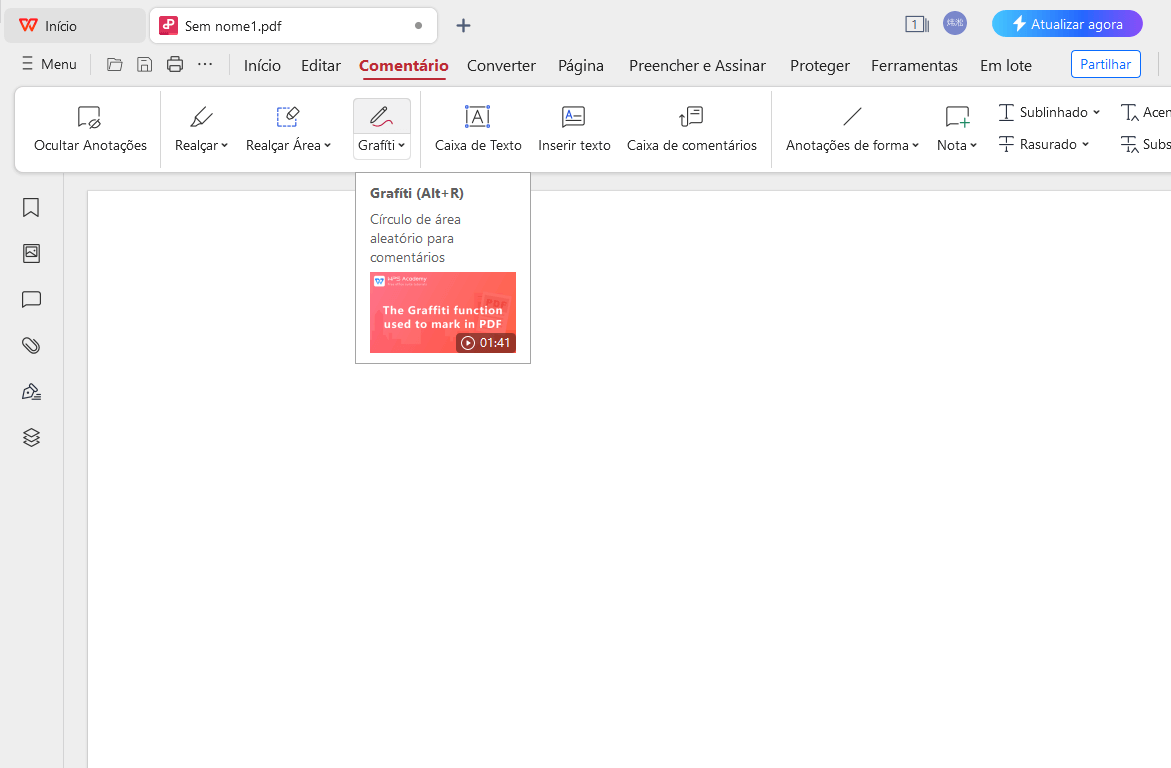 Ferramentas de Desenho do editor de PDF do WPS