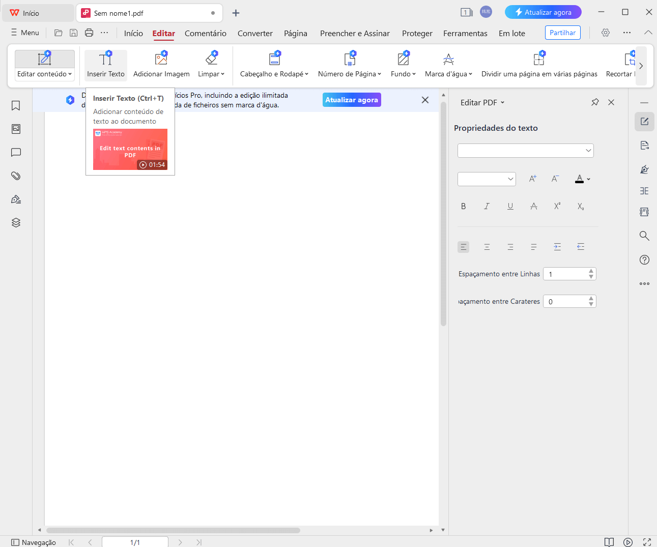 Adicionar Novas Seções no Currículo em PDF usando o editor de PDF do WPS