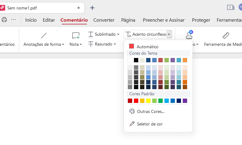 Alterar Cores de Sublinhado