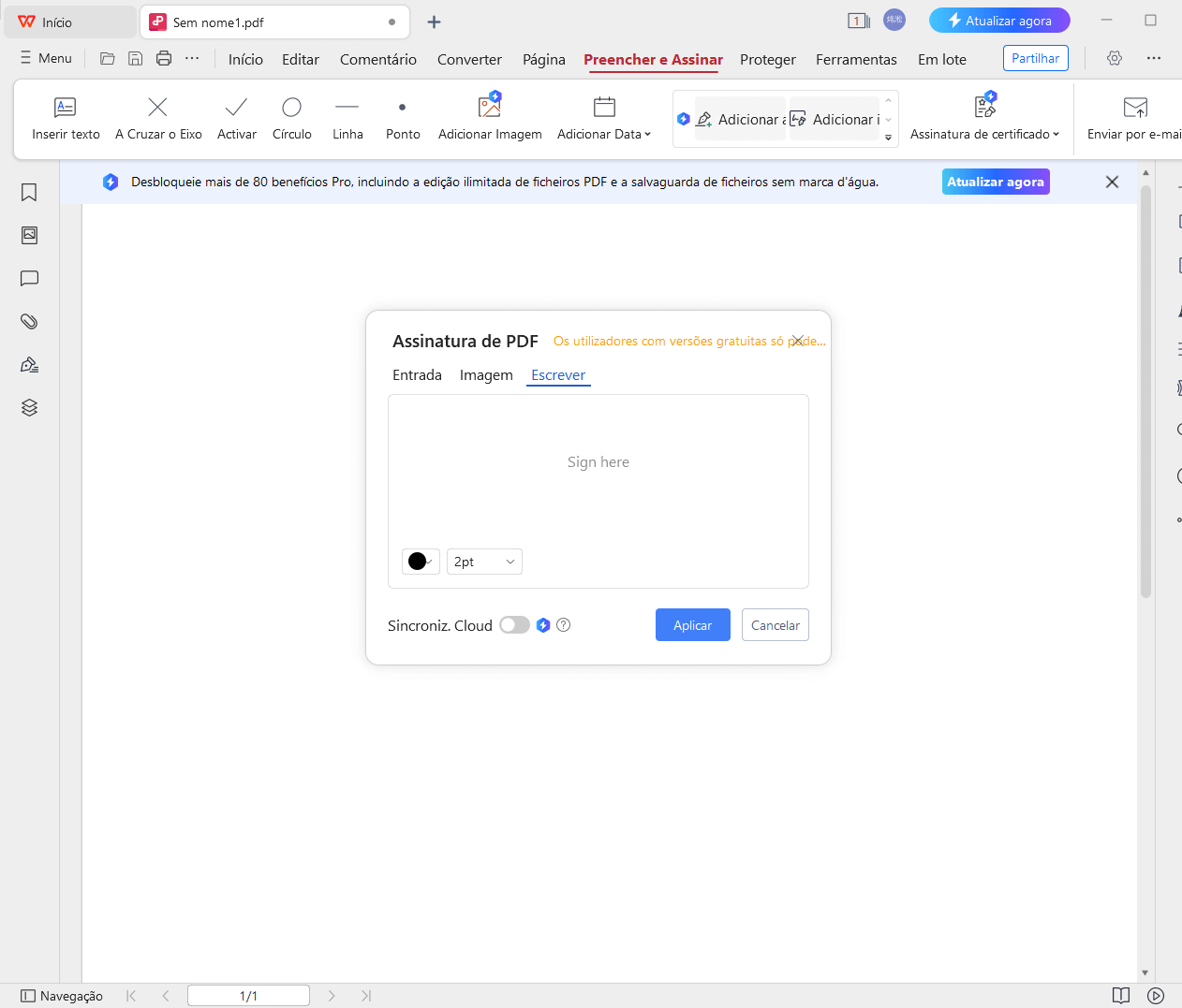 Adicionar Assinatura no editor de PDF do WPS