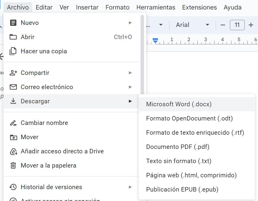 Descargar y elegir el formato deseado