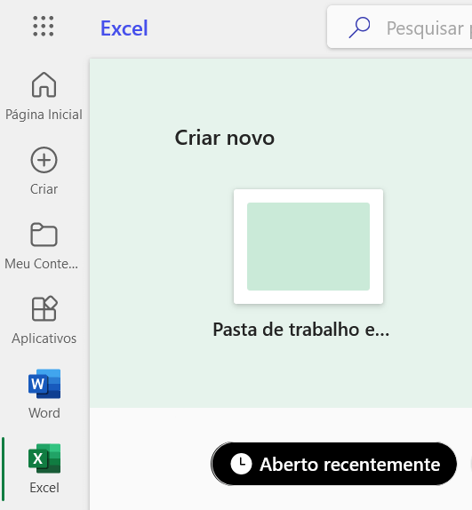 como criar planilha pelo Microsoft 365