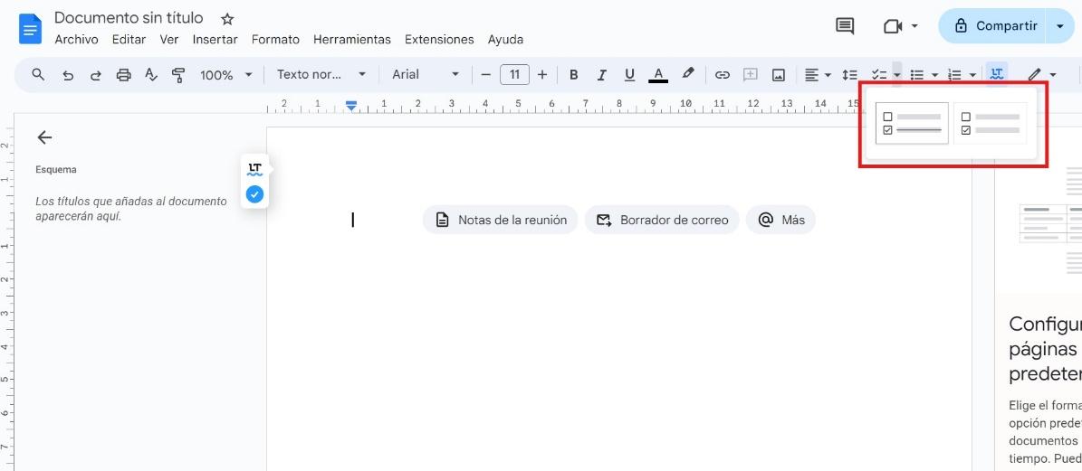 Elegir las casillas de verificación desde las viñetas