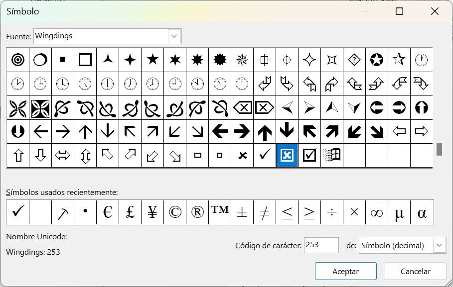 Ir a propiedades para personalizar las casillas de verificación