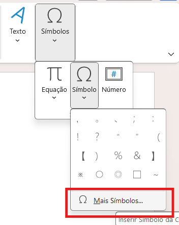 Escolha o seu símbolo