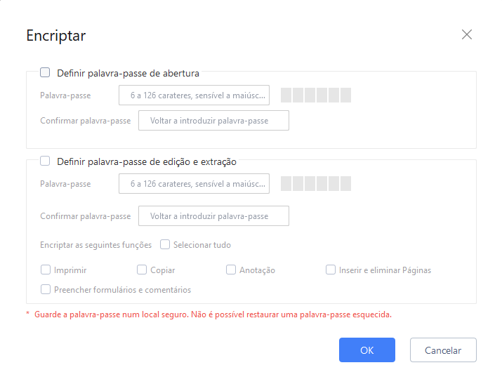 Adicionar uma senha para controlar quem pode visualizar o PDF