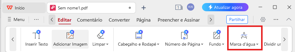 Marca D'água no PDF do WPS
