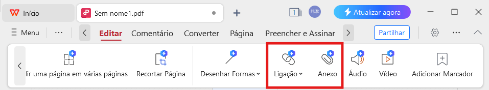 Hiperlinks e Navegação no PDF do WPS