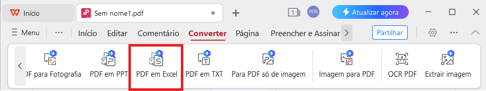 PDF do WPS Converter para Excel