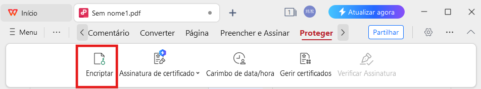 Ferramenta de Criptografia de PDF WPS