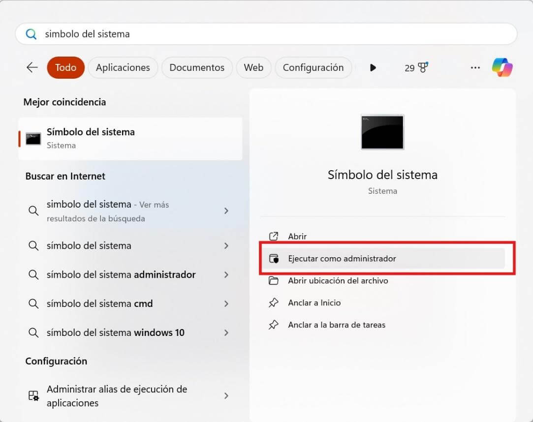 Ejecutar el archivo txt como administrador