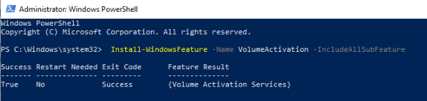 Instalar el servicio de activación por volumen