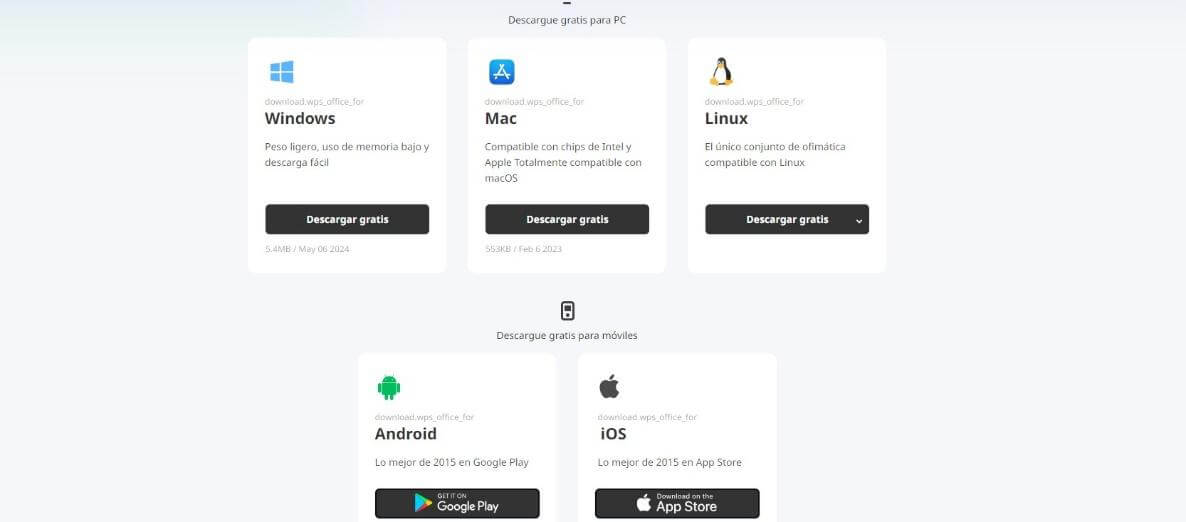 Compatibilidad de WPS Office