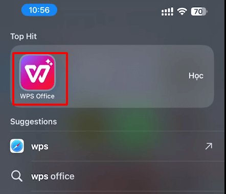 the WPS Office app