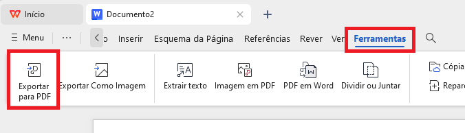 Acessar Opção de Exportação