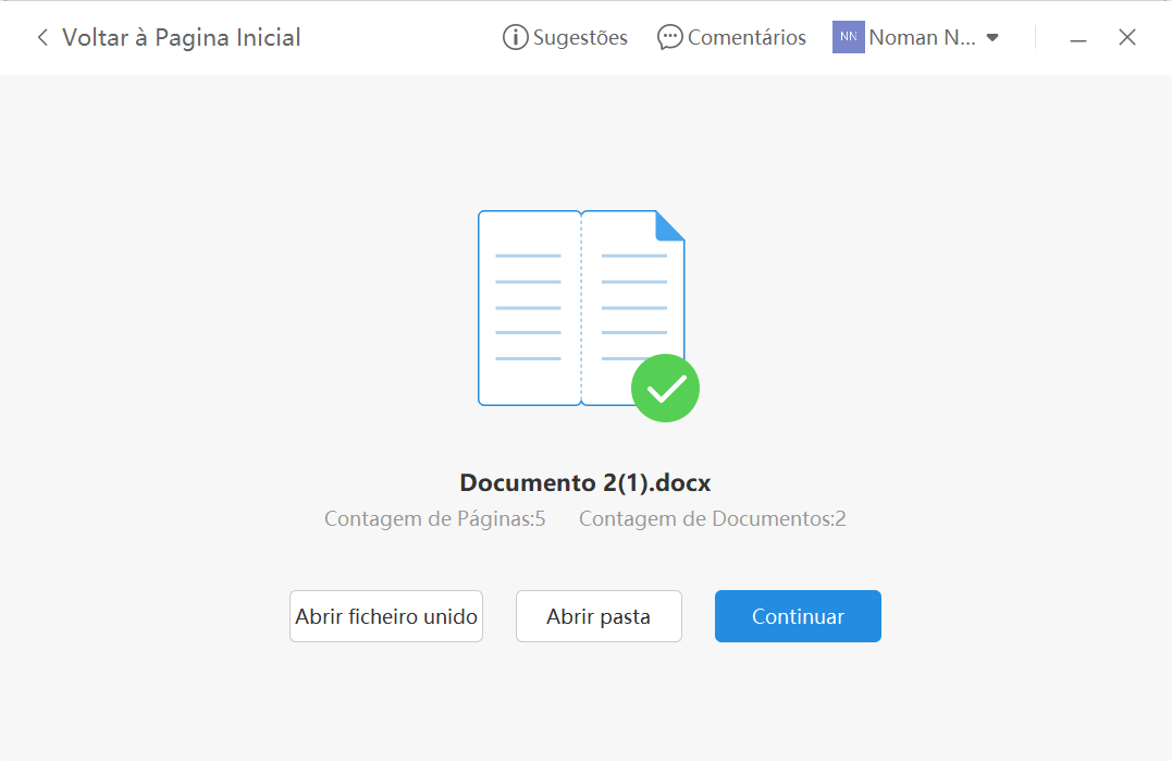 documento pronto após a mesclagem no WPS