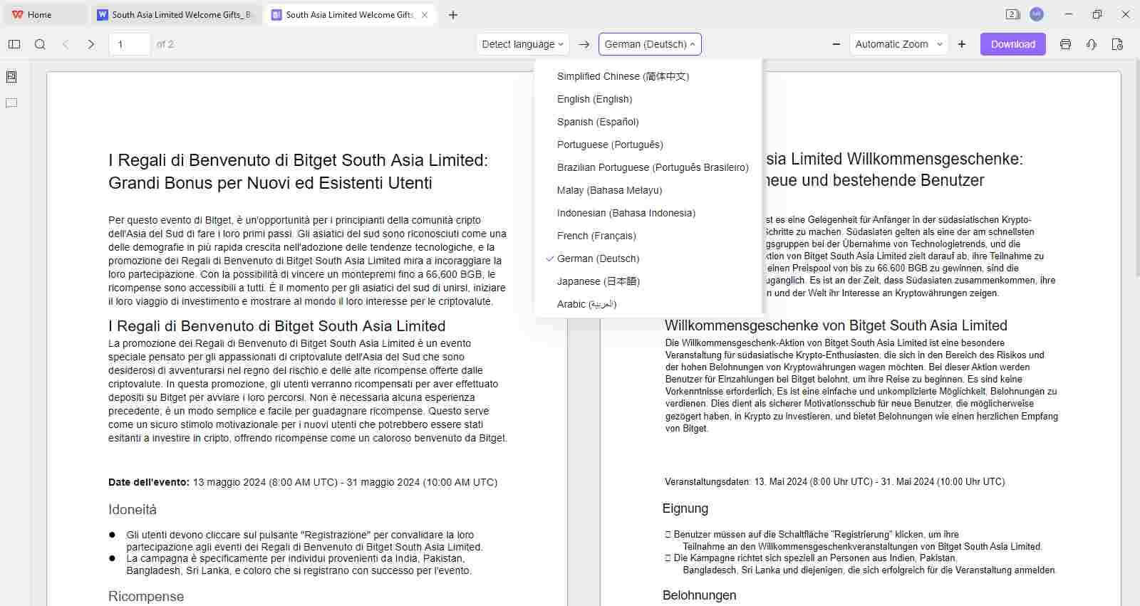 Precisão da tradução AI