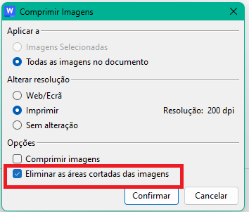 WPS Office excluir áreas recortadas de imagens