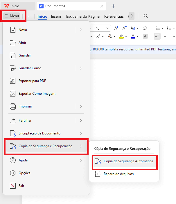 Recuperação Manual de Backup