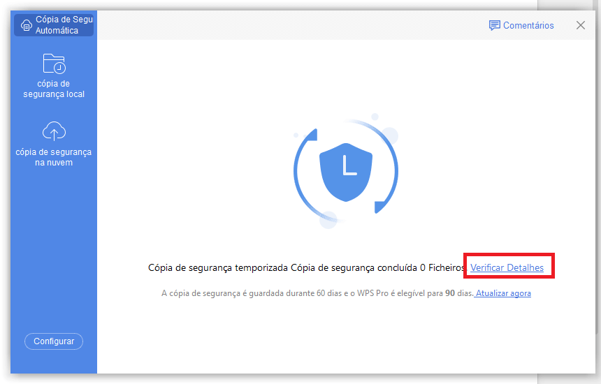 Navegar pelos Arquivos de Backup