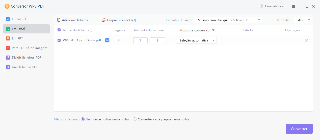 Convertendo para Excel