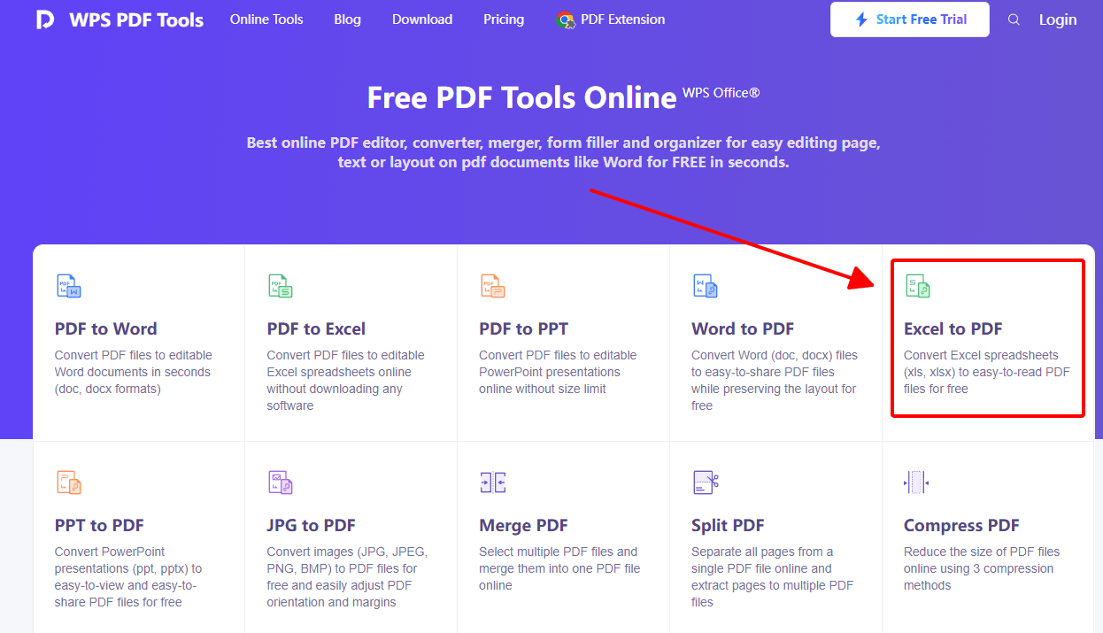Conversão de Excel para PDF