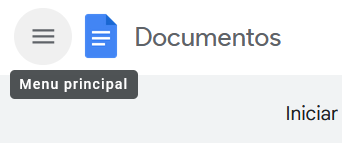 como acessar o Menu do Google Docs
