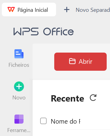 botão de Ferramentas do WPS Office