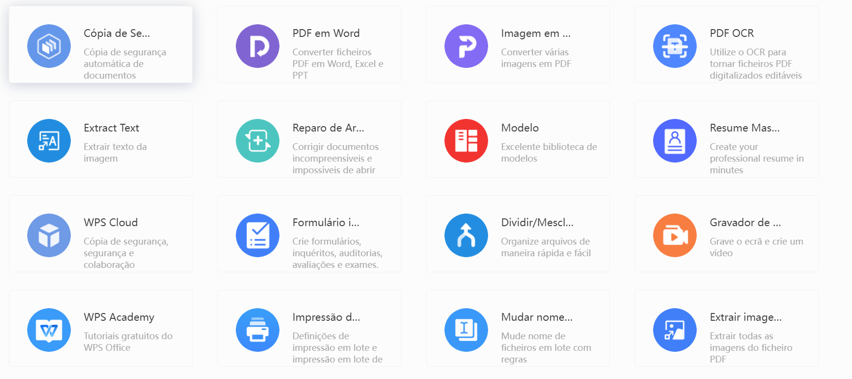 ferramentas de PDF do WPS Office