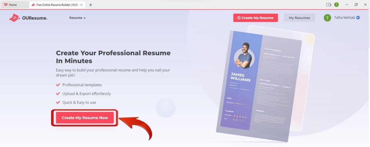 Crear o editar el currículum con OUResume