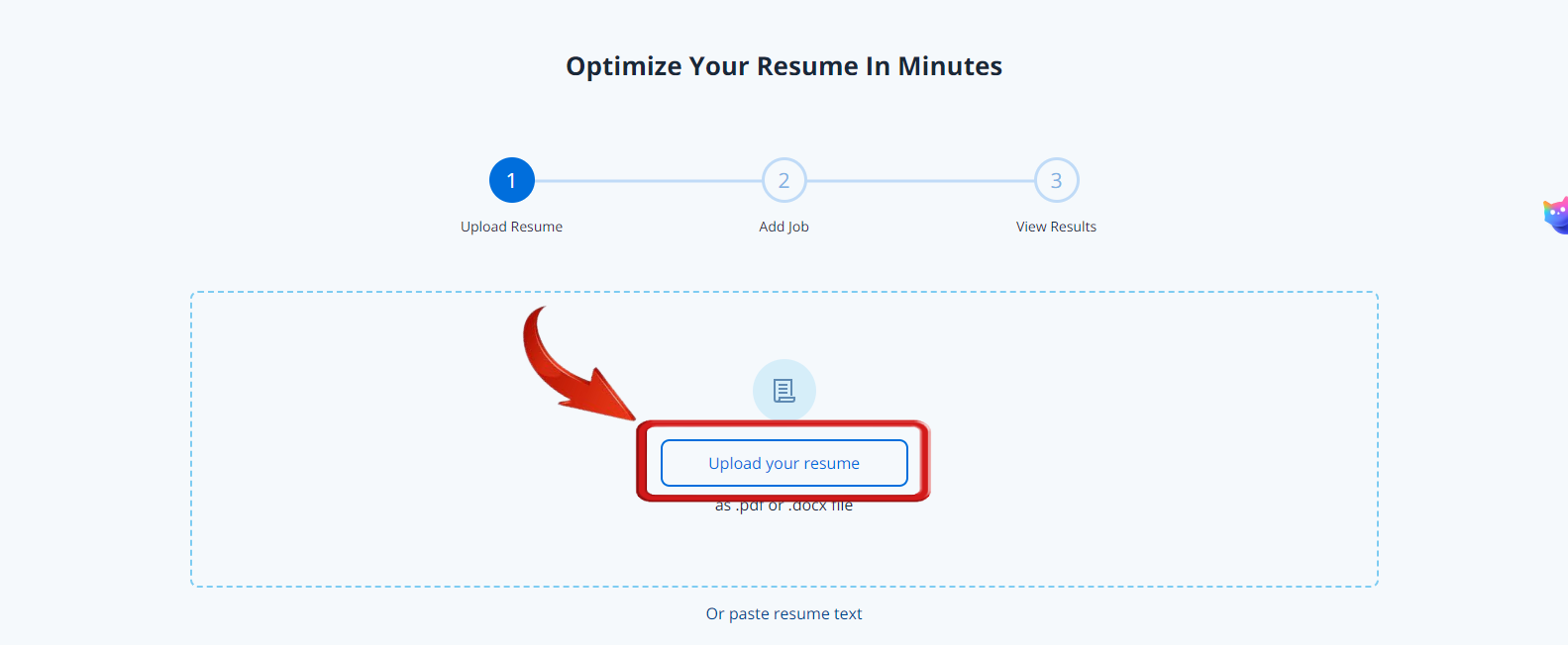Cargue su currículum en Jobscan