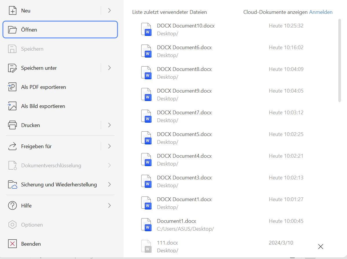 WPS Office Speichern