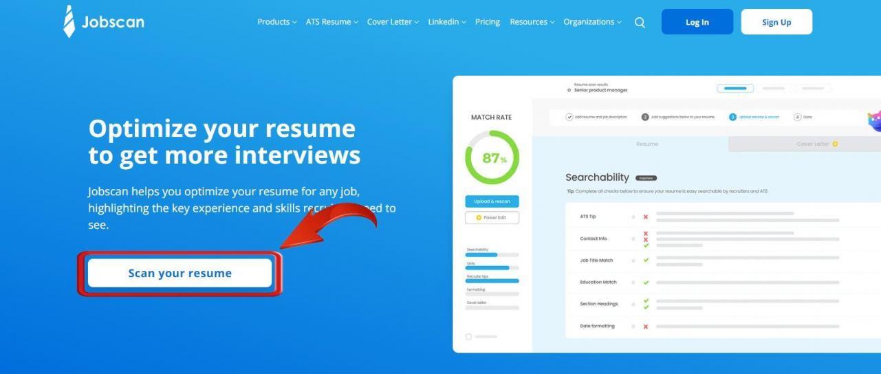 Escanee su currículum con Jobscan