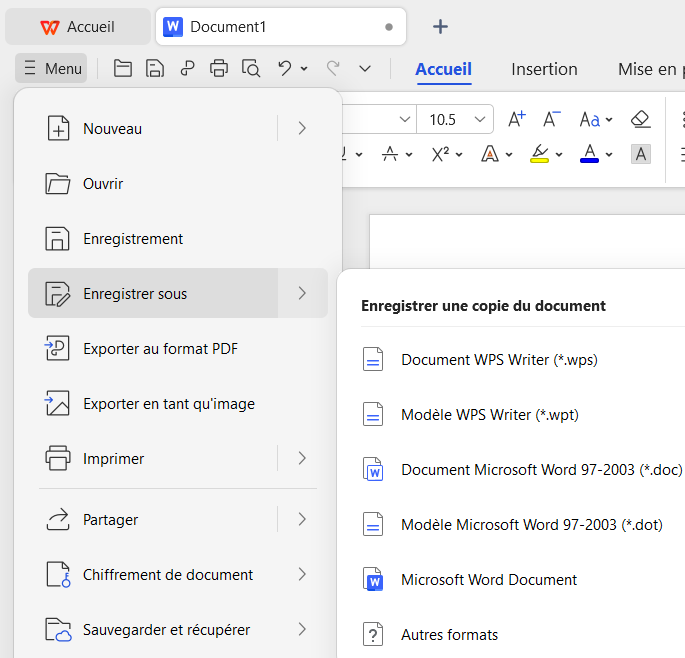 Enregistrer le fichier
