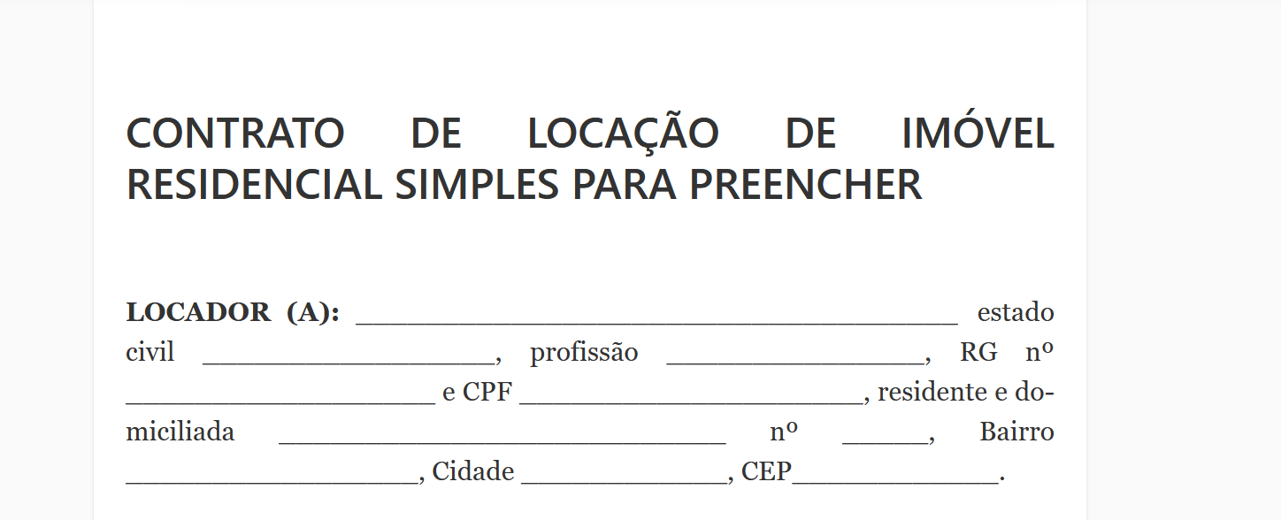 modelo de contrato de aluguel do JusBrasil