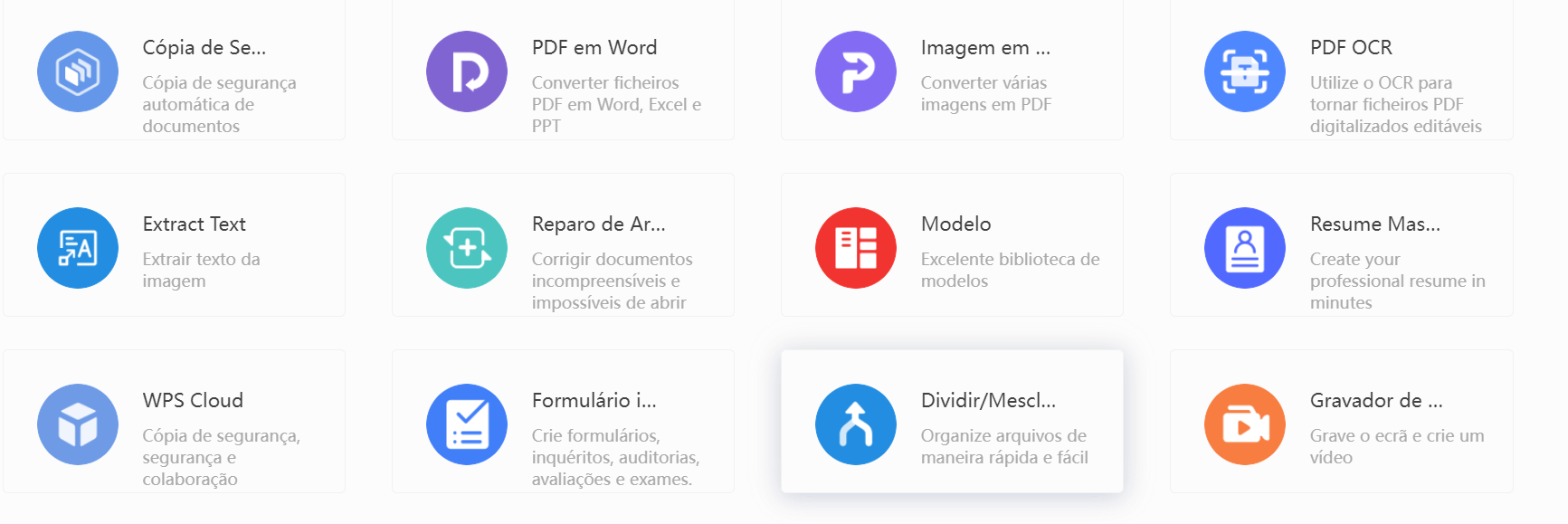 ferramentas do WPS Office