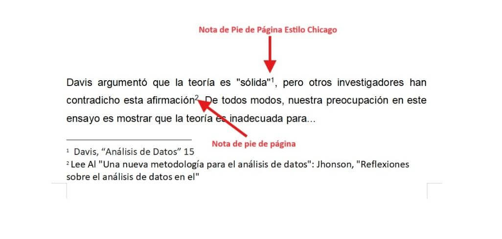 Notas a pie de página en formato Chicago