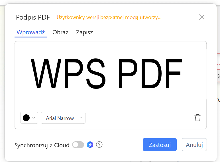 Narysuj podpis lub zapisz go