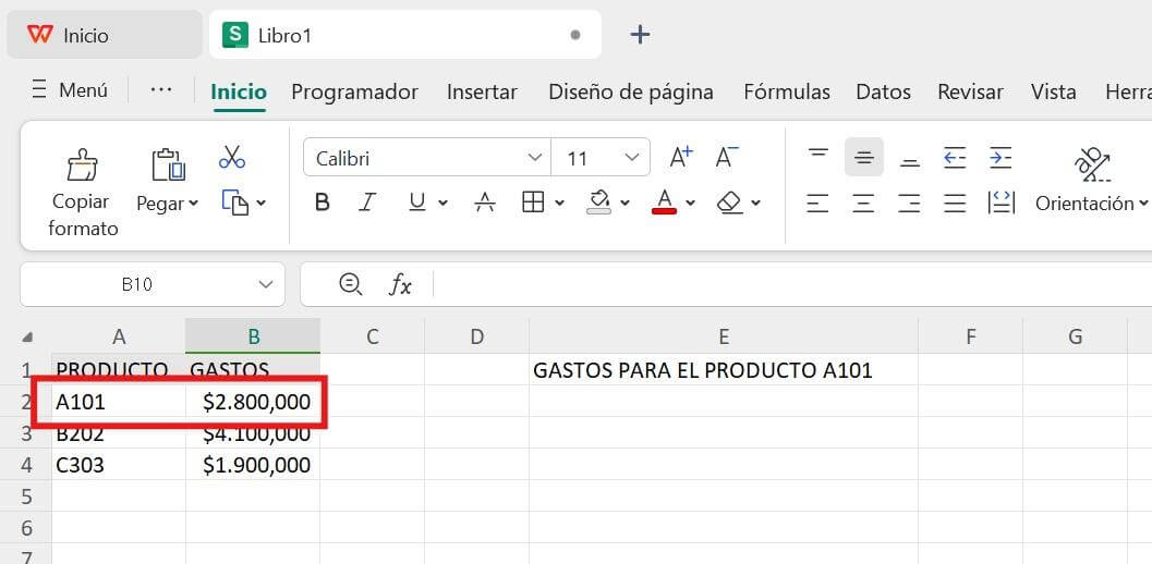 Identificar el valor de búsqueda