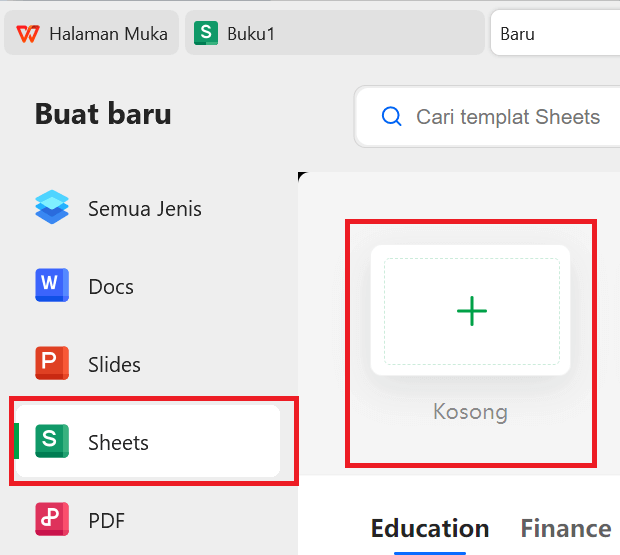 WPS Spreadsheet baru
